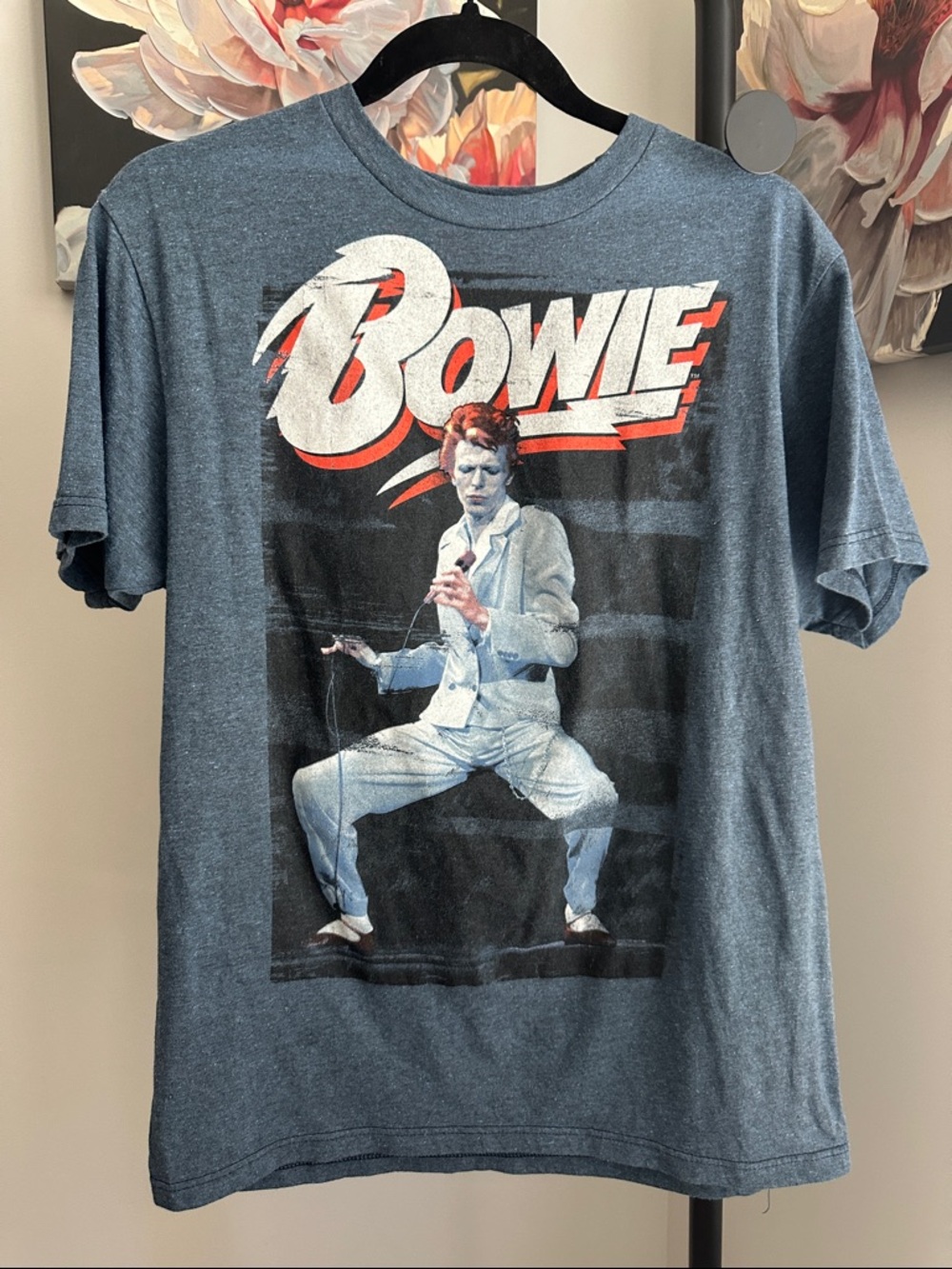 David Bowie Vintage-Inspired Graphic Short Sleeve Tee